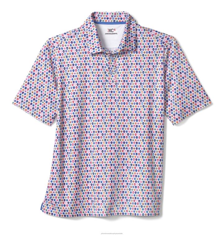 Apparel Multi Skull XB6RX553 Johnston & Murphy Men XC4 Print Performance Polo - Image 3