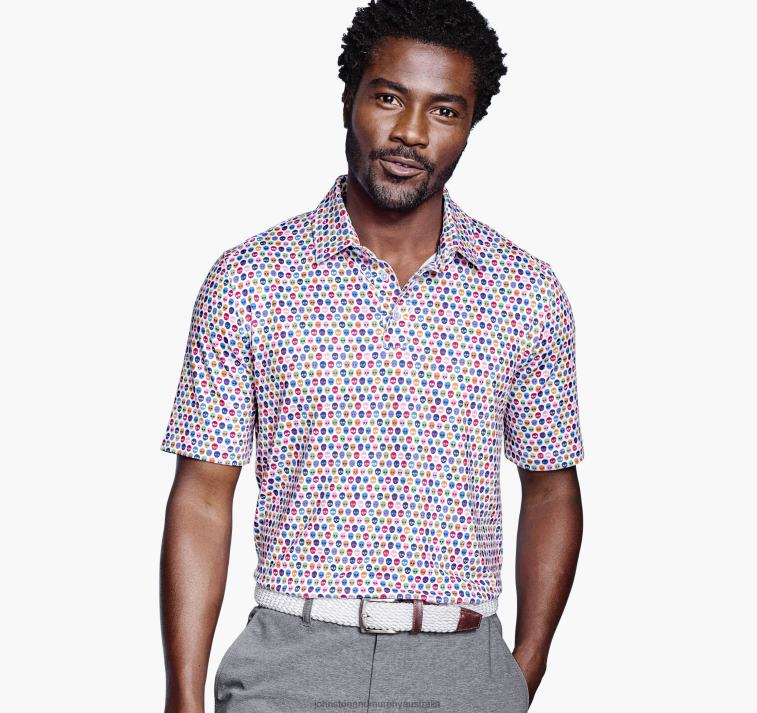 Apparel Multi Skull XB6RX553 Johnston & Murphy Men XC4 Print Performance Polo - Image 1