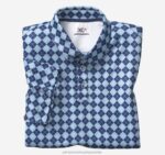 Apparel Navy/Blue Argyle XB6RX699 Johnston & Murphy Men XC4 Print Performance Polo - Image 4