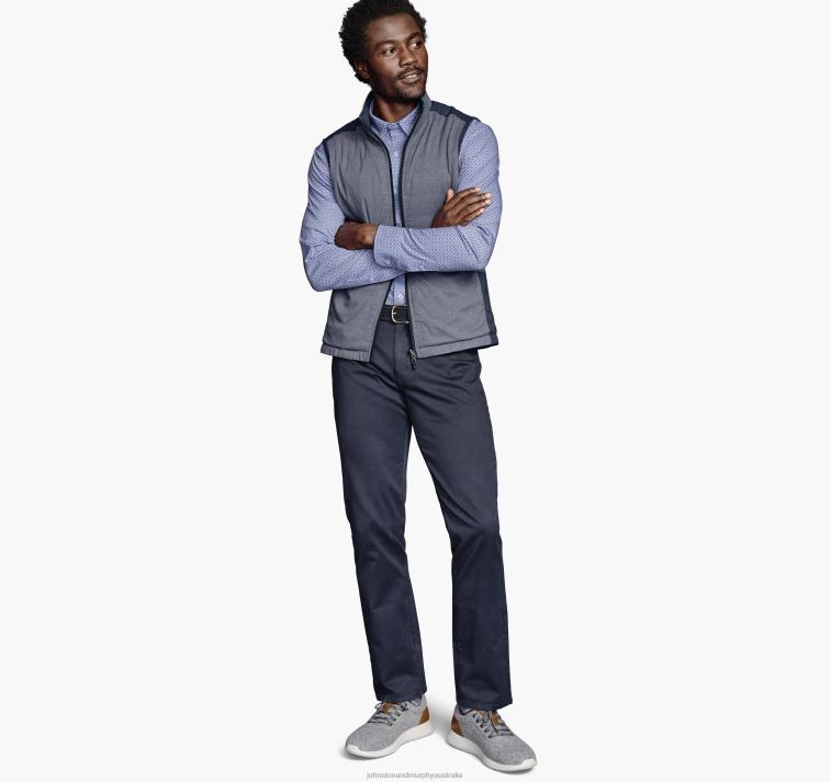 Apparel Navy/Blue Heather XB6RX851 Johnston & Murphy Men XC4 Reversible Vest - Image 3