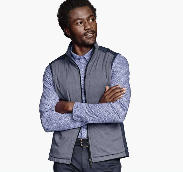 Apparel Navy/Blue Heather XB6RX851 Johnston & Murphy Men XC4 Reversible Vest - Image 1