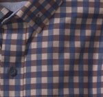 Apparel Navy/Brown Gingham XB6RX615 Johnston & Murphy Men Button-Collar Premium Cotton Shirt - Image 2