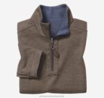 Apparel Navy/Brown XB6RX1366 Johnston & Murphy Boy Boys Reversible Solid Quarter Zip - Image 2