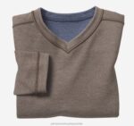 Apparel Navy/Brown XB6RX1430 Johnston & Murphy Boy Boys Reversible V-Neck - Image 2