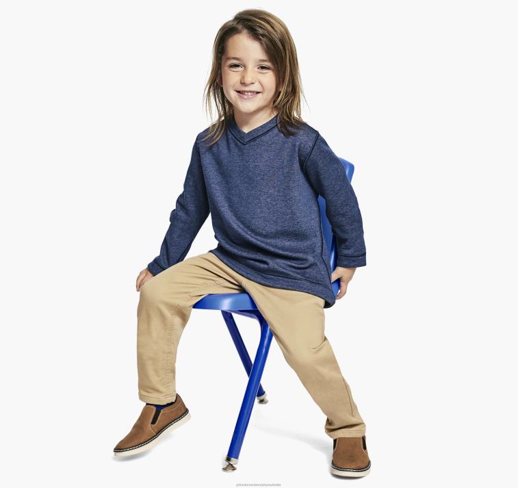Apparel Navy/Brown XB6RX1430 Johnston & Murphy Boy Boys Reversible V-Neck - Image 3