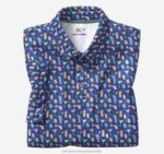 Apparel Navy Cocktail XB6RX571 Johnston & Murphy Men XC4 Print Performance Polo - Image 4