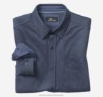 Apparel Navy Dot Print XB6RX740 Johnston & Murphy Men XC Flex Stretch Long-Sleeve Shirt