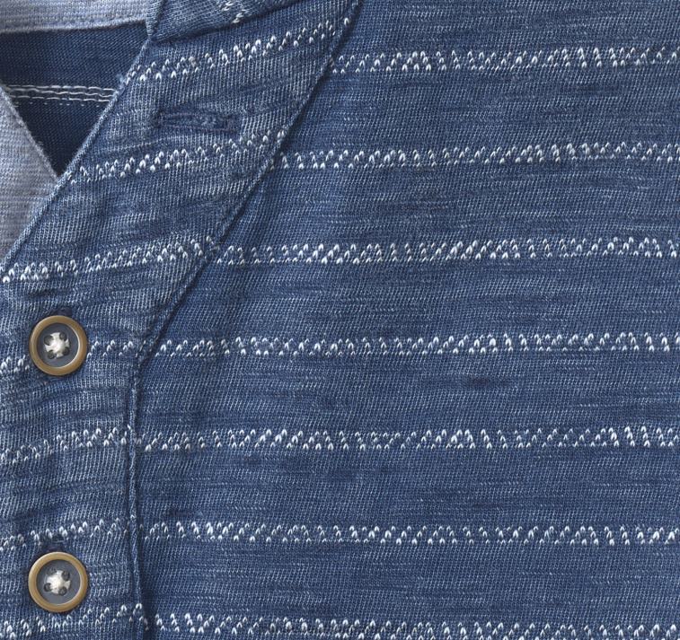 Apparel Navy Dot Stripe XB6RX617 Johnston & Murphy Men Short-Sleeve Henley - Image 2