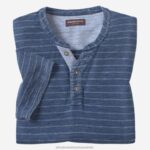 Apparel Navy Dot Stripe XB6RX617 Johnston & Murphy Men Short-Sleeve Henley