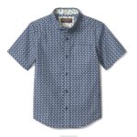 Apparel Navy Fish XB6RX1413 Johnston & Murphy Boy Boys Short-Sleeve Printed Shirt - Image 3