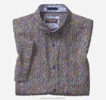 Apparel Navy Fish XB6RX422 Johnston & Murphy Men Printed Cotton Short-Sleeve Shirt - Image 4