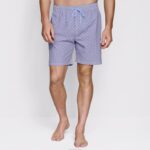 Apparel Navy Geo Print XB6RX577 Johnston & Murphy Men Swim Shorts
