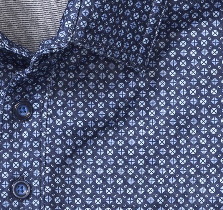 Apparel Navy Geo XB6RX497 Johnston & Murphy Men XC4 Print Performance Polo - Image 2