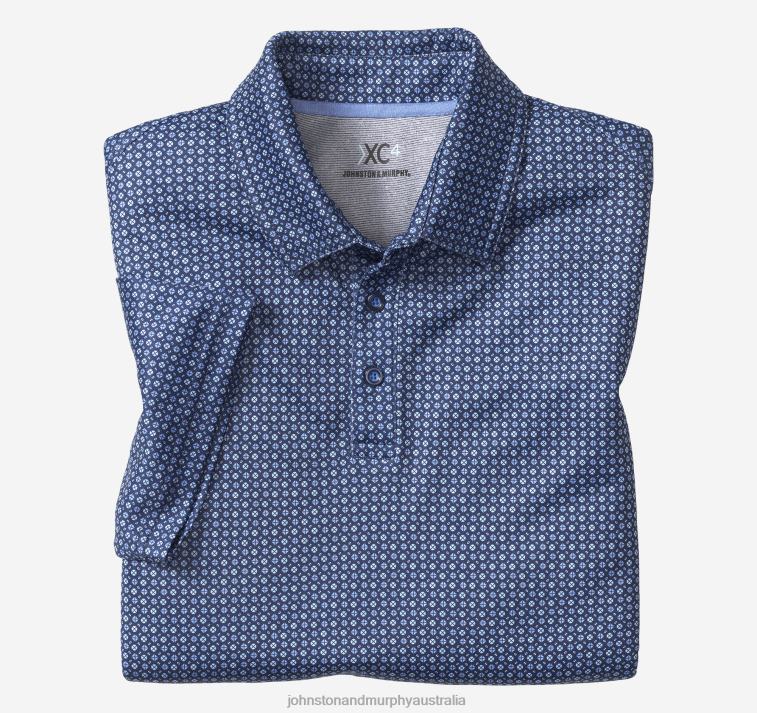 Apparel Navy Geo XB6RX497 Johnston & Murphy Men XC4 Print Performance Polo - Image 4