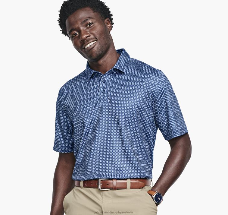 apparel_navy_geo_xb6rx497_johnston_murphy_men_xc4_print_performance_polo.jpg Apparel Navy Geo XB6RX497 Johnston & Murphy Men XC4 Print Performance Polo - Image 1