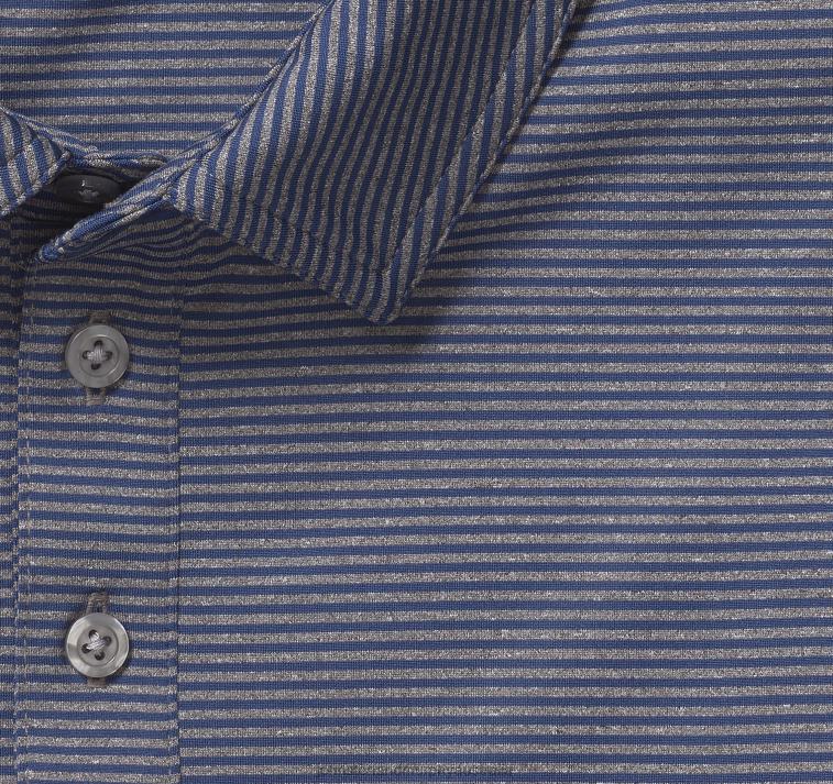 Apparel Navy/Gray Stripe XB6RX412 Johnston & Murphy Men XC4 Performance Polo - Image 2