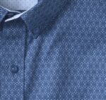 Apparel Navy Linked Flower XB6RX403 Johnston & Murphy Unisex Textured Cotton Short-Sleeve Shirt - Image 2
