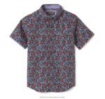 Apparel Navy Lobster XB6RX1408 Johnston & Murphy Boy Boys Short-Sleeve Printed Shirt - Image 3