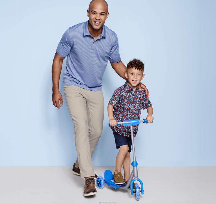 Apparel Navy Lobster XB6RX1408 Johnston & Murphy Boy Boys Short-Sleeve Printed Shirt - Image 5