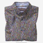 Apparel Navy Multi Fish XB6RX1414 Johnston & Murphy Boy Boys Short-Sleeve Printed Shirt