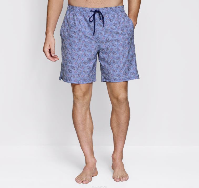 apparel_navy_multi_paisley_skull_xb6rx680_johnston_murphy_men_swim_shorts.jpg Apparel Navy Multi Paisley Skull XB6RX680 Johnston & Murphy Men Swim Shorts - Image 1