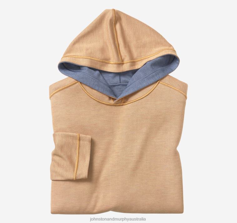 Apparel Navy/Orange XB6RX558 Johnston & Murphy Men Reversible Knit Hoodie - Image 2