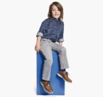 Apparel Navy Paisley XB6RX1427 Johnston & Murphy Boy Boys Long-Sleeve Printed Shirt - Image 3