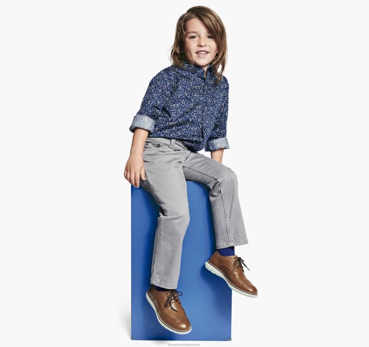 Apparel Navy Paisley XB6RX1427 Johnston & Murphy Boy Boys Long-Sleeve Printed Shirt - Image 3