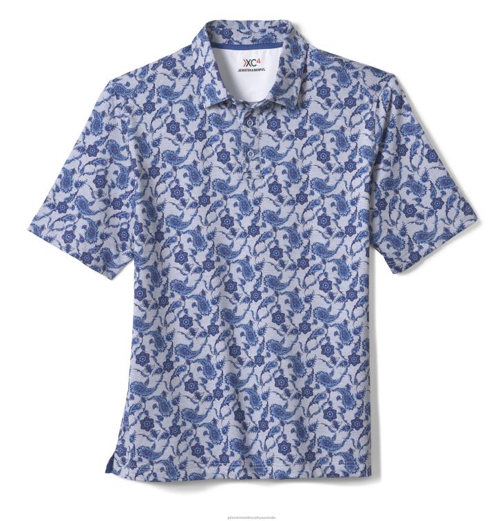 Apparel Navy Paisley XB6RX620 Johnston & Murphy Men XC4 Print Performance Polo - Image 3