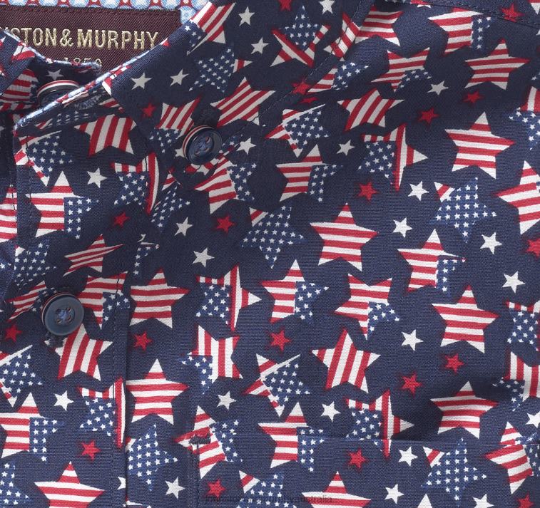 Apparel Navy Patriotic XB6RX1410 Johnston & Murphy Boy Boys Short-Sleeve Printed Shirt - Image 2