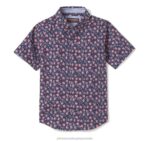 Apparel Navy Patriotic XB6RX1410 Johnston & Murphy Boy Boys Short-Sleeve Printed Shirt - Image 3