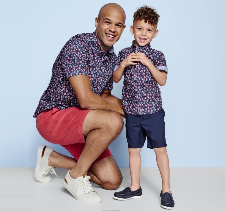 Apparel Navy Patriotic XB6RX1410 Johnston & Murphy Boy Boys Short-Sleeve Printed Shirt - Image 4