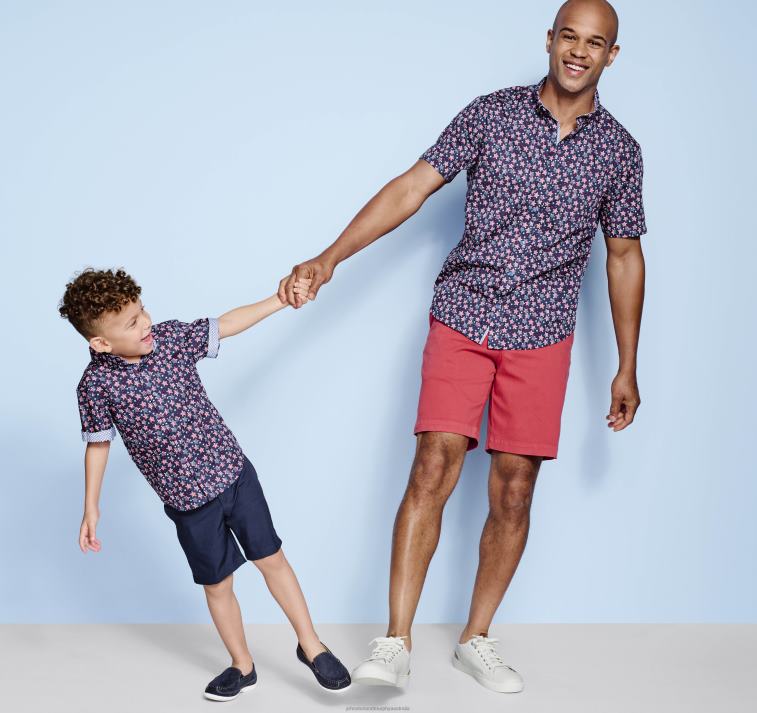 Apparel Navy Patriotic XB6RX1410 Johnston & Murphy Boy Boys Short-Sleeve Printed Shirt - Image 5