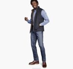Apparel Navy Plaid/Brown XB6RX790 Johnston & Murphy Unisex Reversible Vest - Image 3