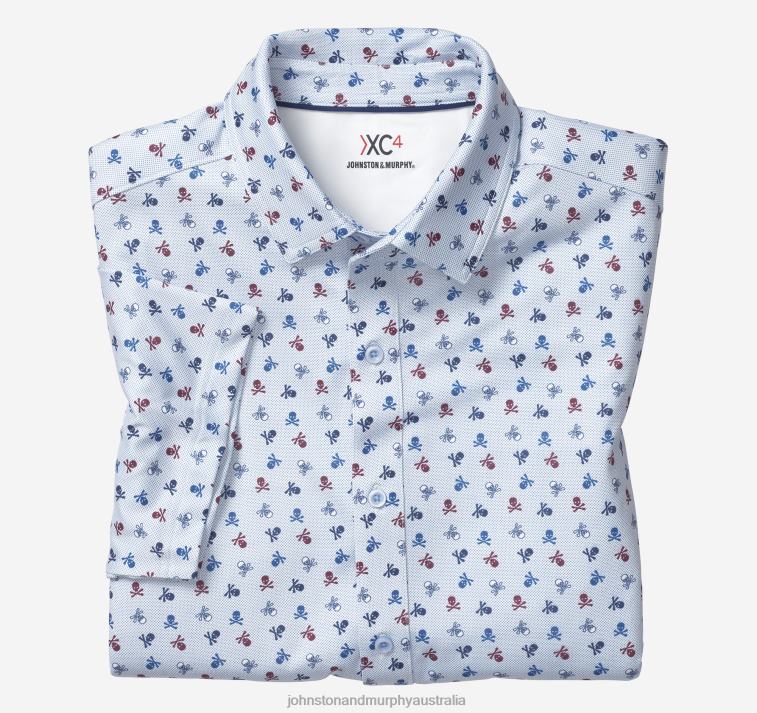 Apparel Navy Skull XB6RX469 Johnston & Murphy Men XC4 Performance Shirt - Image 1