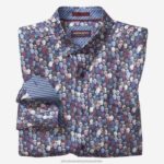 Apparel Navy Skull XB6RX638 Johnston & Murphy Men Printed Cotton Shirt