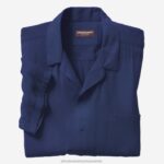 Apparel Navy Solid XB6RX478 Johnston & Murphy Men Short-Sleeve Camp Shirt