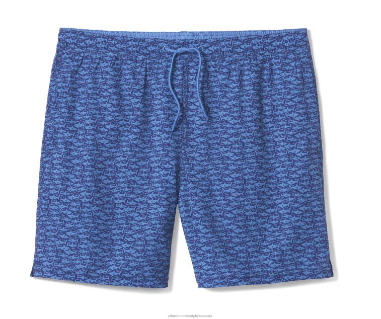 Apparel Navy Swimming Shark XB6RX442 Johnston & Murphy Men Swim Shorts - Image 3