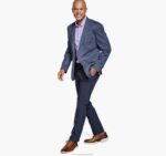 Apparel Navy Twill Pattern XB6RX474 Johnston & Murphy Men XC4 Twill Knit Blazer - Image 2