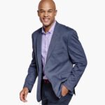 Apparel Navy Twill Pattern XB6RX474 Johnston & Murphy Men XC4 Twill Knit Blazer