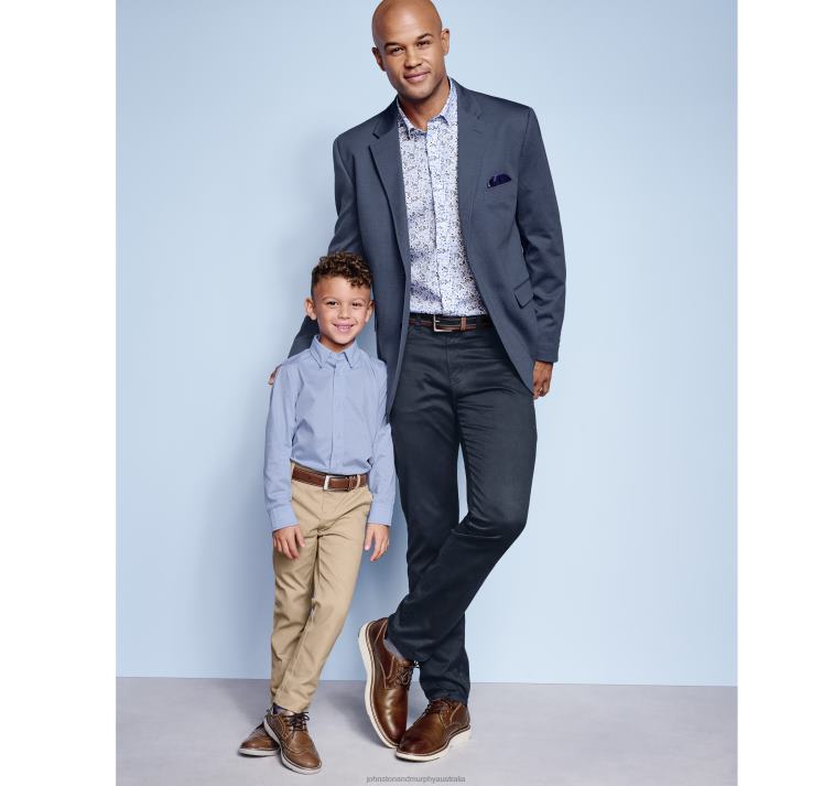 Apparel Navy Twill Pattern XB6RX474 Johnston & Murphy Men XC4 Twill Knit Blazer - Image 3