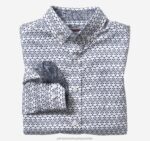 Apparel Navy/White Repeating Skull XB6RX1393 Johnston & Murphy Boy Boys Long-Sleeve Print Shirt