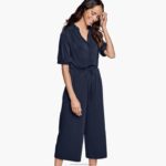 Apparel Navy XB6RX1297 Johnston & Murphy Women Knit Jumpsuit