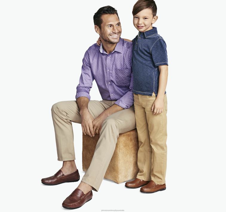 Apparel Navy XB6RX1442 Johnston & Murphy Boy Boys Vintage Slub Polo - Image 4
