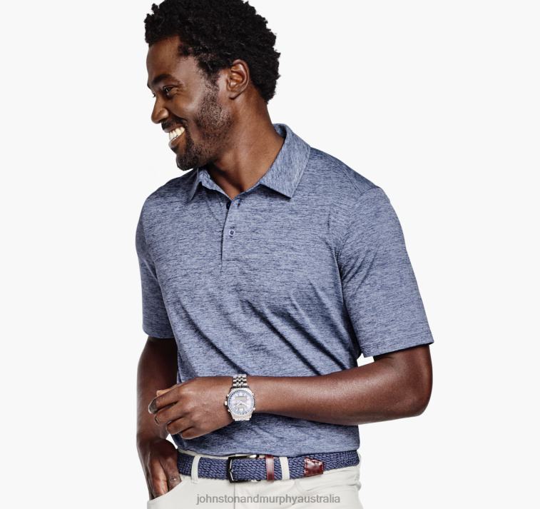Apparel Navy XB6RX444 Johnston & Murphy Men XC4 Solid Performance Polo - Image 1