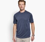 Apparel Navy XB6RX608 Johnston & Murphy Men Vintage Slub Crewneck Tee - Image 3