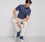 Apparel Navy XB6RX608 Johnston & Murphy Men Vintage Slub Crewneck Tee - Image 4