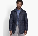 Apparel Navy XB6RX710 Johnston & Murphy Men Perforated Quilted Jacket - Image 2