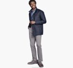 Apparel Navy XB6RX710 Johnston & Murphy Men Perforated Quilted Jacket - Image 3