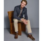 Apparel Navy XB6RX716 Johnston & Murphy Men Melange Knit Full-Zip - Image 2